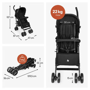 Kinderwagen Buggy Fold N Care Black 