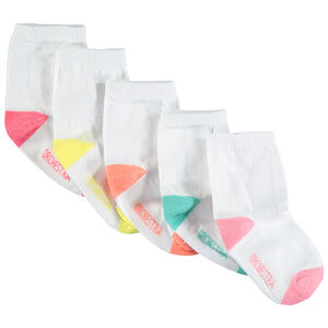 Set van 5 paren sokken met contrasterende tenen en hielen 