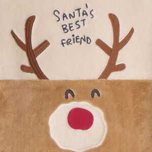 2-delige jongenspyjama in zachte sherpa met kerstrendierprint 