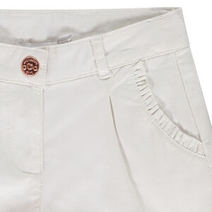 Short en twill avec poches volantées pour fille 