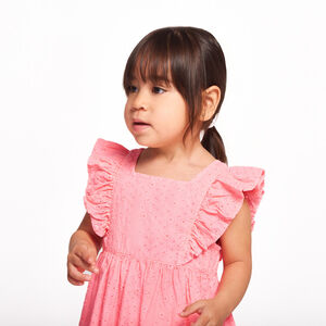 Robe manches courtes en broderie anglaise pour bébé fille 