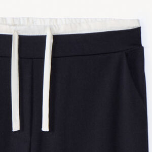 Jogging met 2-in-1 effect in flanel voor meisjes zwart 