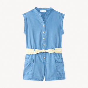 Zomerkleed zonder mouwen met bloemenprintriem voor meisjes 