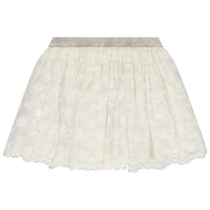 Jupe courte en tulle avec fleurs brodées pour bébé fille  