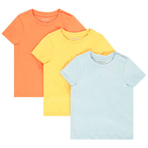 Set van 3 effen t-shirts van katoen voor baby jongen 