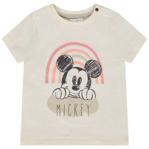 Korte mouwen T-shirt met Mickey Disney rainbow print voor baby jongen 