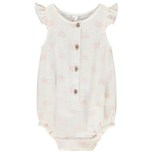 Combinaison courte imprimée cœur pour bébé fille 