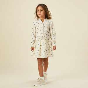 Robe manches longues imprimé floral pour fille 
