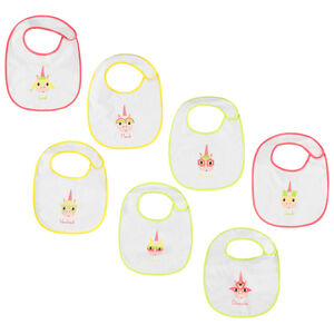 Lot de 7 bavoirs en éponge motif licorne 