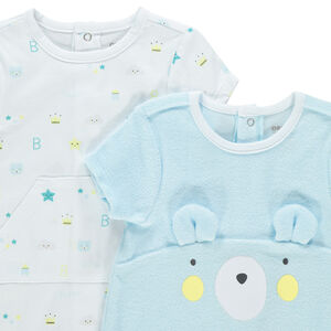Lot de 2 combinaisons courtes à motifs oursons 
