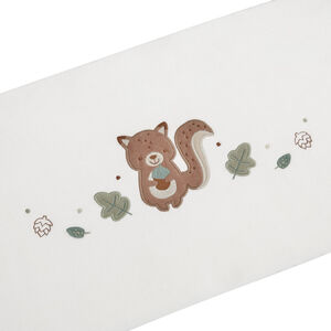 Tour de lit 3 pans double face en velours Roi des Forêts écru 