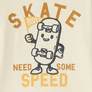 T-shirt met lange mouwen voor jongens met skateboardprint 
