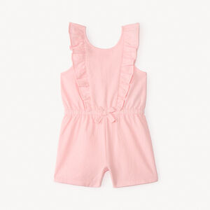 Korte jumpsuit met gerimpeld effect voor babymeisjes 