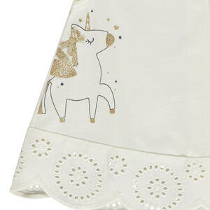 Set 2-delig eenhoorn met glinsterende details voor baby meisje 