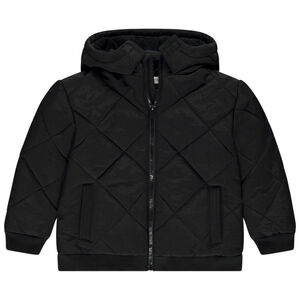 Donsjas in effen nylon met microfleece voering voor jongens 