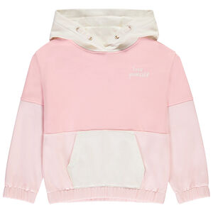 Oversize sweatshirt met colour block effect en kap voor meisjes 
