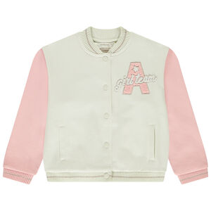 Teddy jas in fleece met colour block effect voor meisjes 