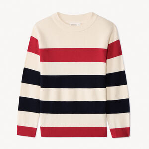 Pull manches longues rayé en tricot pour garçon  