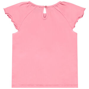 T-shirt manches courtes avec fleur en crochet fille 