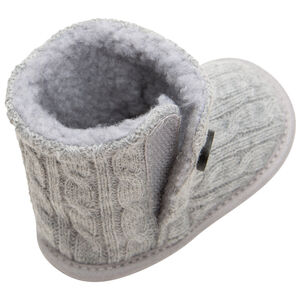 1/2 bottes en tricot à torsades et intérieur fourré 