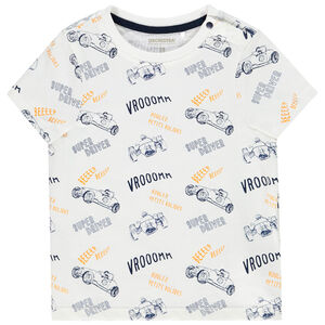 T-shirt met korte mouwen en fantasieprint voor baby