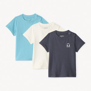 Lot de 3 t-shirt manches courtes unis pour bébé garçon 