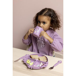 Assiette silicone avec ventouse et compartiments Mrs Peacock 