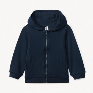 Gilet molleton uni à capuche pour bébé garçon 