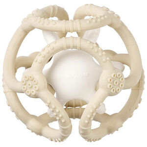 Bijtring - Set 2 ballen-in-één - Silicon - Kleikleur/wit 