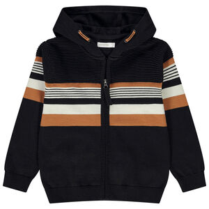 Vest met kap in fantasie gebreid voor jongen 