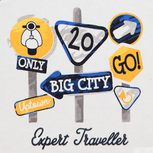 Set samengesteld uit een T-shirt en een broek met bretellen, voor baby jongens 