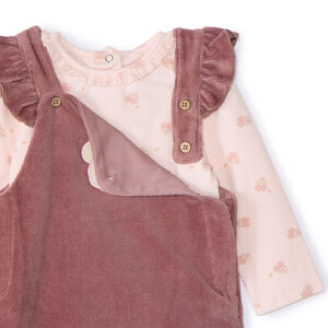 Lang 2-delig ensemble met Minnie Disney salopette voor babymeisje 