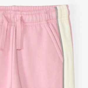 Roze meisjes joggingbroek met contrasterende banden 