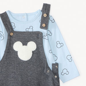 2-delig lang ensemble met Mickey Disney salopette voor babyjongens 