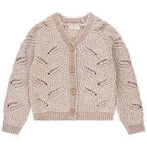 Gilet en tricot chenille avec lurex doré pour fille 