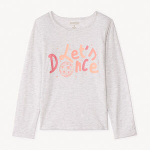 T-shirt manches longues printé à paillettes pour fille 