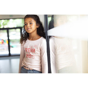 T-shirt manches longues en jersey avec print fille 