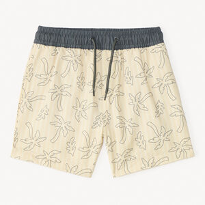Short de bain à rayures avec imprimé palmier pour garçon 