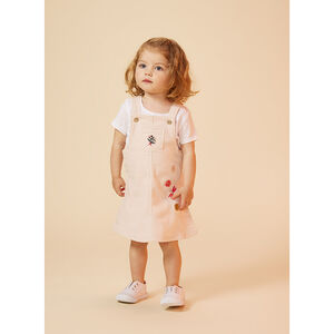 Denimjurk met bloemenborduurwerk voor babymeisje 