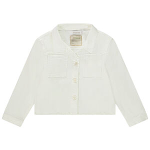 Veste en jean style worker finition raw cut pour fille 