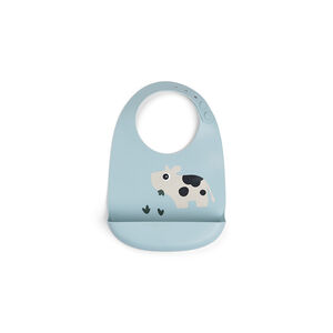 Bavoir silicone Dotti bleu 