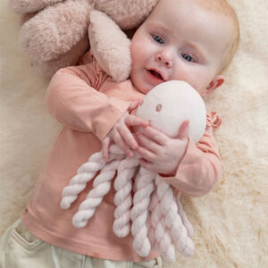 Peluche pieuvre poils courts Rose Pastel 