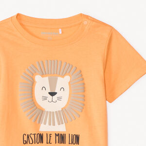T-shirt met korte mouwen met leeuwenprint voor babyjongens 