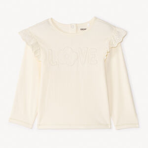 T-shirt met lange mouwen met details van Engelse broderie voor meisjesbaby's 