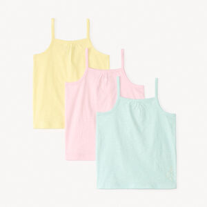 Set van 3 effen mouwloze topjes met dunne straps voor meisjesbaby's 