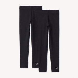 Lot de 2 leggings unis pour fille 