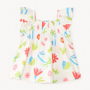 Tropical gekleurde volanttop met schouderbandjes voor meisjes 