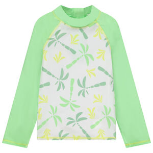 Langarmig T-shirt met anti-UV SPF 50+ en palmenprint voor jongens 