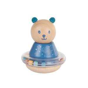 Houten wobbler rammelaar met bollen - Beer 