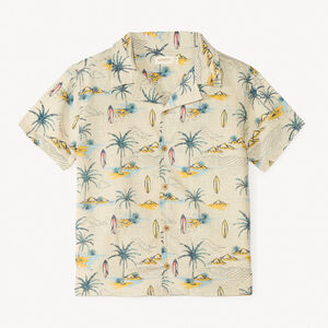 Korte mouw tropisch bedrukte shirt voor jongens 